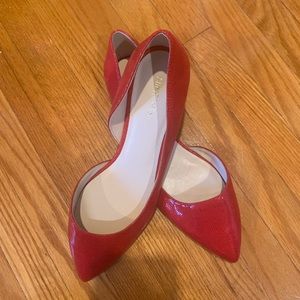 Nine West Pointed Toe Red Flats